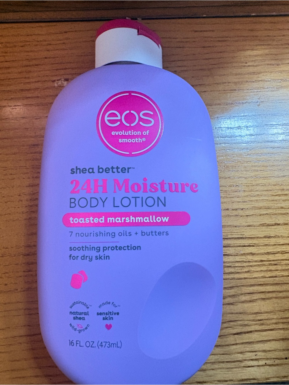 24 Hr moisture body lotion, eos toasted marshmallow 16 fl oz